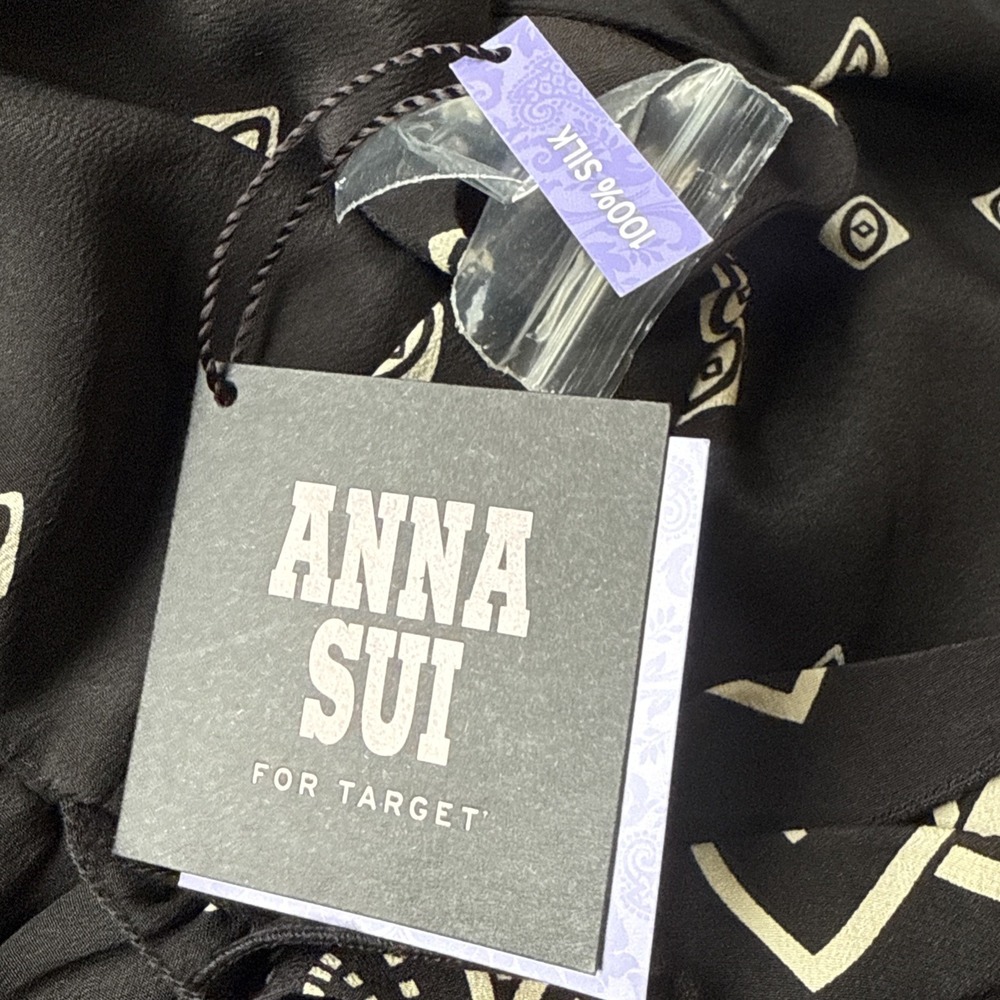 Anna Sui x Target Mini‎ Dress Womens S Silk Lined Wrap Boho Gossip Girl Inspired - Picture 13 of 13